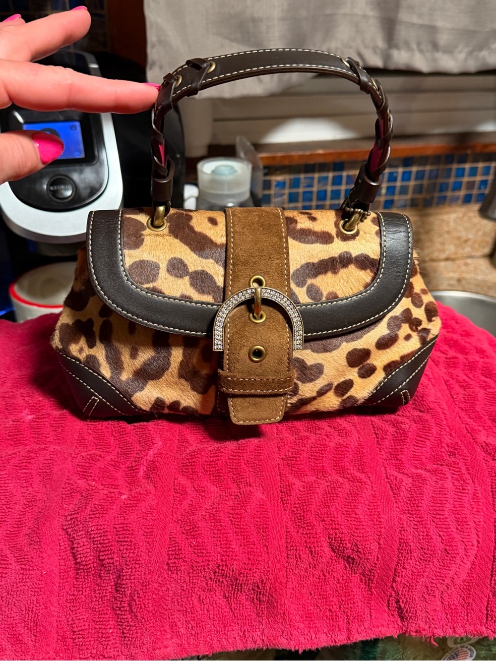 Coach Leopard-Print Mini Satchel - Brown & Tan
